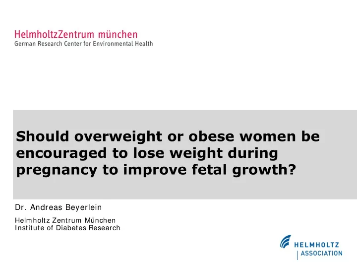 should overweight or obese women be