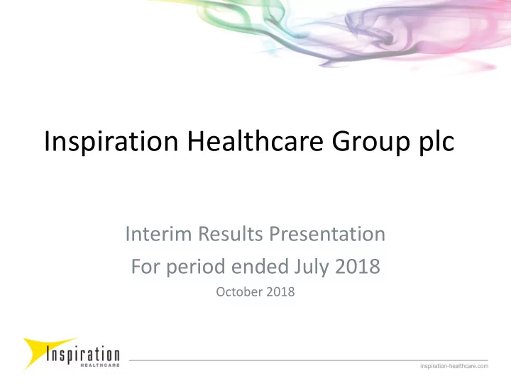 inspiration healthcare group plc