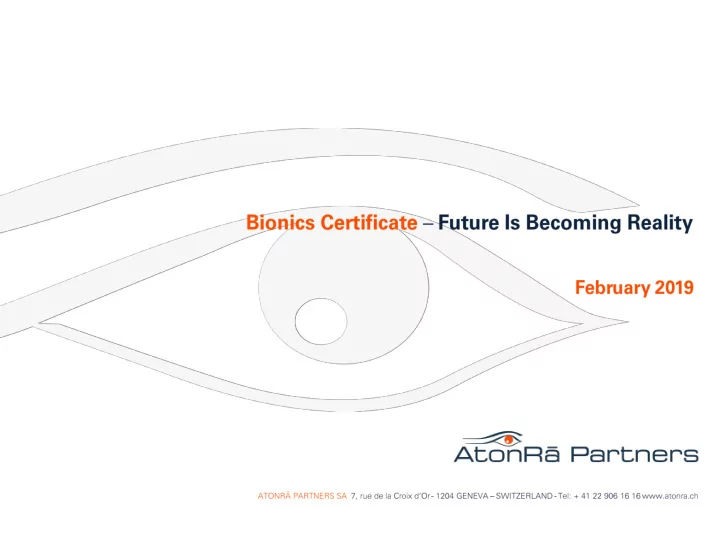 bionics certificate