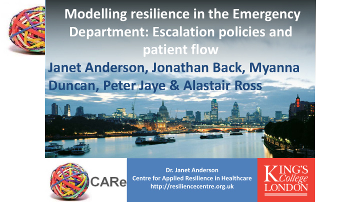 modelling resilience in the emergency department