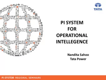 PI SYSTEM  FOR  OPERATIONAL  INTELLEGENCE  Nandita Sahoo  Tata Power  TATA POWER  Indias largest
