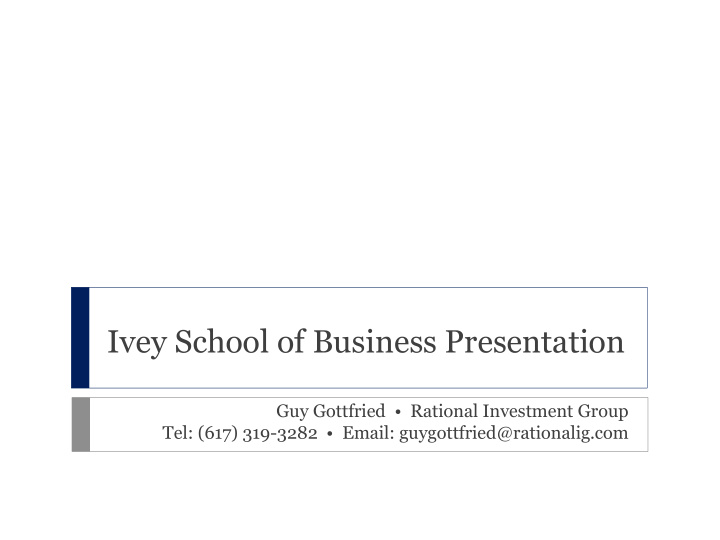 ivey school of business presentation