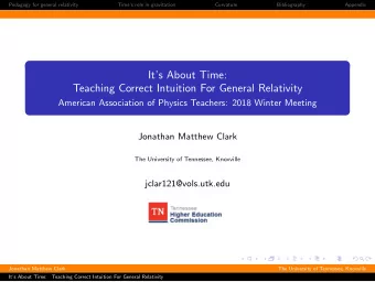 Its About Time:  Teaching Correct Intuition For General Relativity  American Association of
