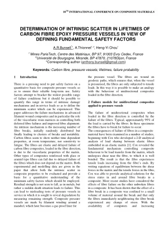 DETERMINATION OF INTRINSIC SCATTER IN LIFETIMES OF  CARBON FIBRE EPOXY PRESSURE VESSELS IN VIEW OF