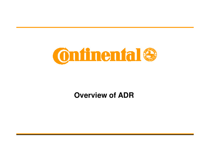 overview of adr