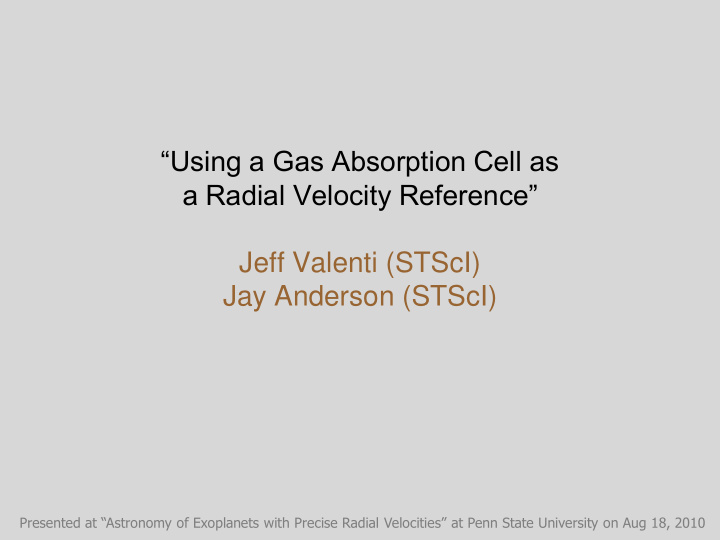 a radial velocity reference