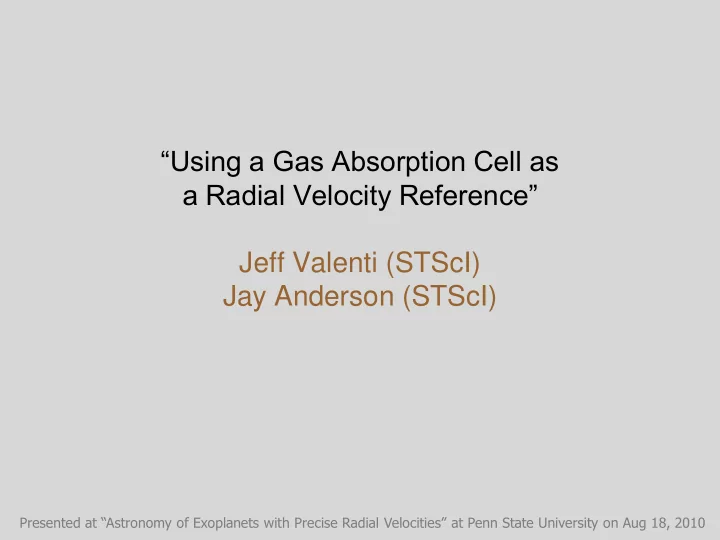 a radial velocity reference