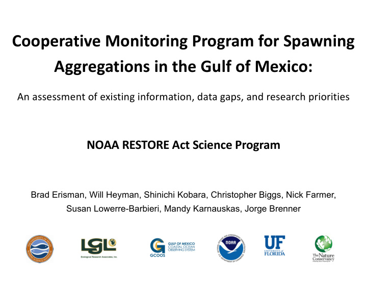 cooperative monitoring program for spawning aggregations