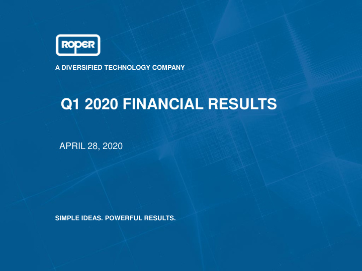 q1 2020 financial results