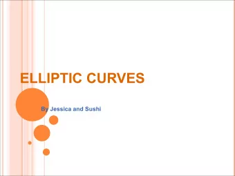 ELLIPTIC CURVES  By Jessica and Sushi  WHAT ARE ELLIPTIC CURVES?!  ADDING POINTS!  Adding points