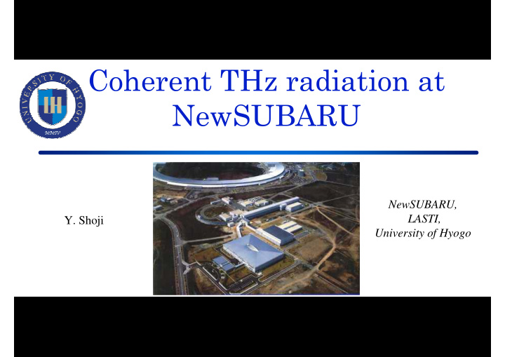 coherent thz radiation at newsubaru