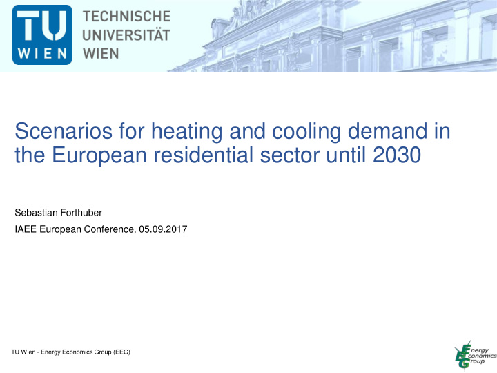 scenarios for heating and cooling demand in
