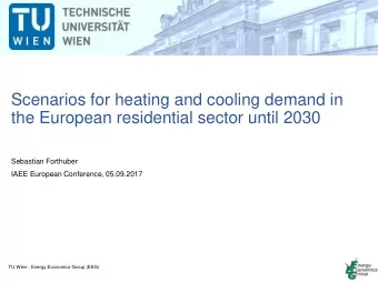 Scenarios for heating and cooling demand in  the European residential sector until 2030  Sebastian