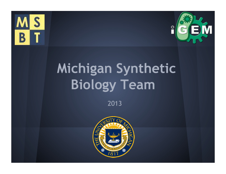 michigan synthetic biology team