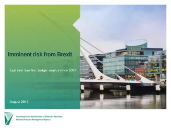Imminent risk from Brexit  Last year saw first budget surplus since 2007  August 2019  Index  Page