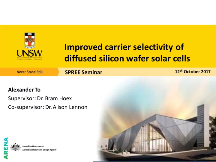 improved carrier selectivity of diffused silicon wafer