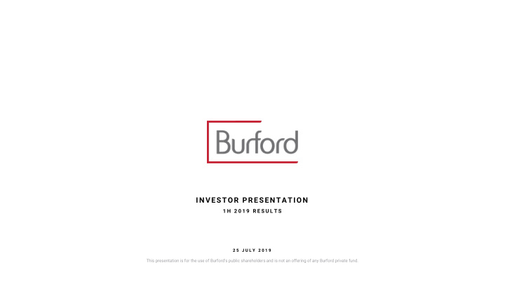 investor presentation