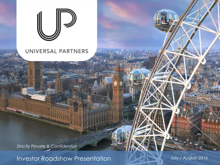 investor roadshow presentation