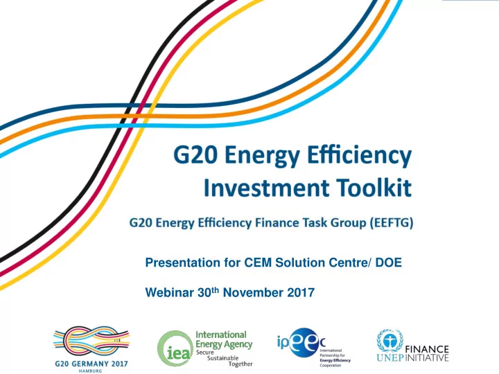 presentation for cem solution centre doe webinar 30 th