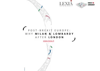 P O S T - B R E X I T  E U R O P E :  W H Y  M I L A N  &amp;  L O M B A R D Y  A F T E R  L O N D