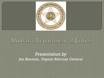 Presentation by  Jon Bennion,  Deputy Attorney General  Gun Control Act of 1968