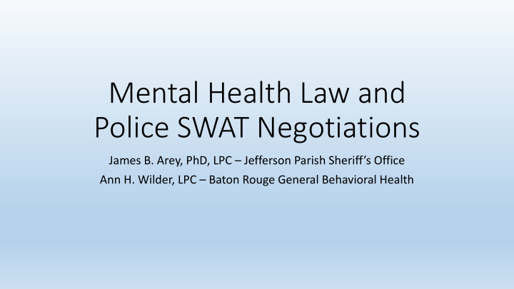 police swat negotiations