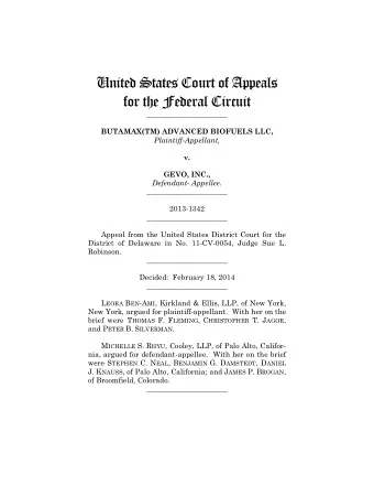 United States Court of Appeals  for the Federal Circuit  ______________________ BUTAMAX(TM)