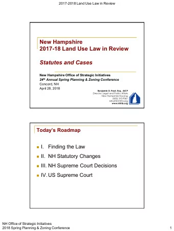 2017-18 Land Use Law in Review  Statutes and Cases  New Hampshire Office of Strategic Initiatives