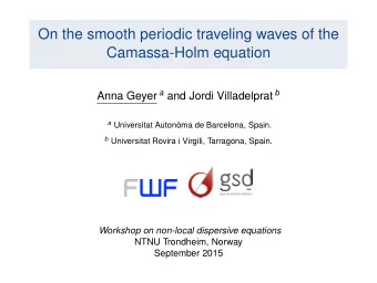 On the smooth periodic traveling waves of the  Camassa-Holm equation Anna Geyer a and Jordi