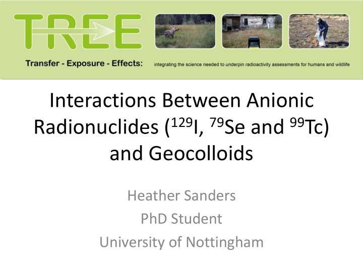 interactions between anionic radionuclides 129 i 79 se