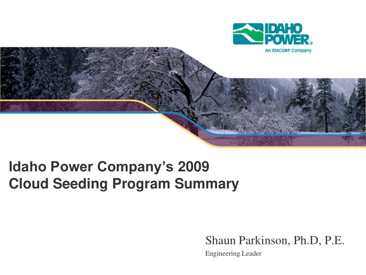 idaho power company s 2009