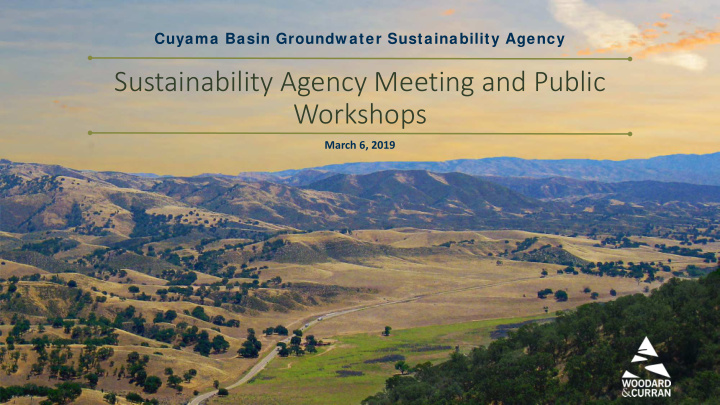 sustainability agency meeting and public workshops