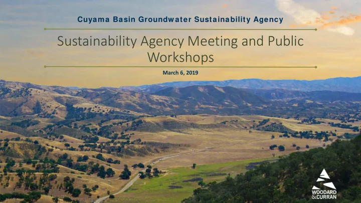 sustainability agency meeting and public workshops