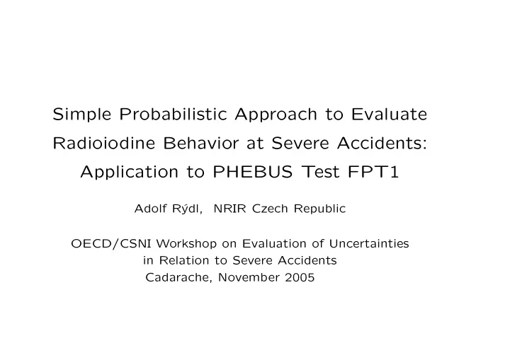 simple probabilistic approach to evaluate radioiodine