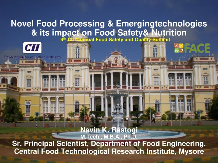 novel food processing amp emergingtechnologies