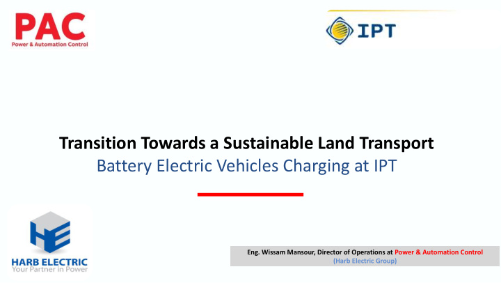 transition towards a sustainable land transport battery