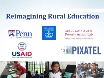 Reimagining Rural Education Problem  Lack of Quality Education  Sources: ekstep.org, ASER