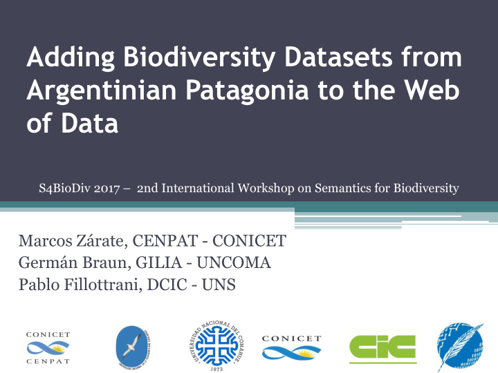 adding biodiversity datasets from argentinian patagonia