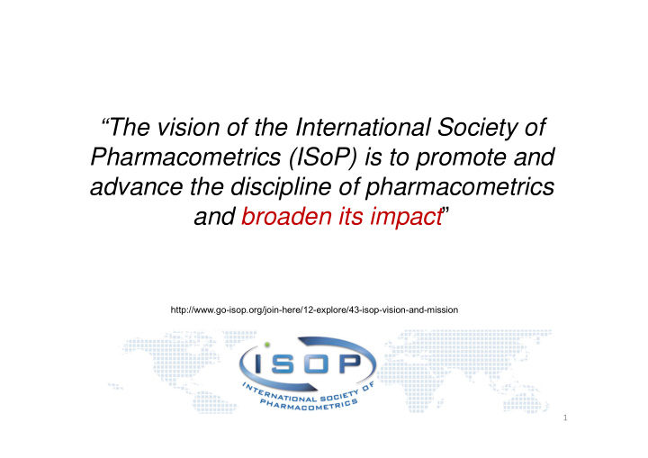 the vision of the international society of