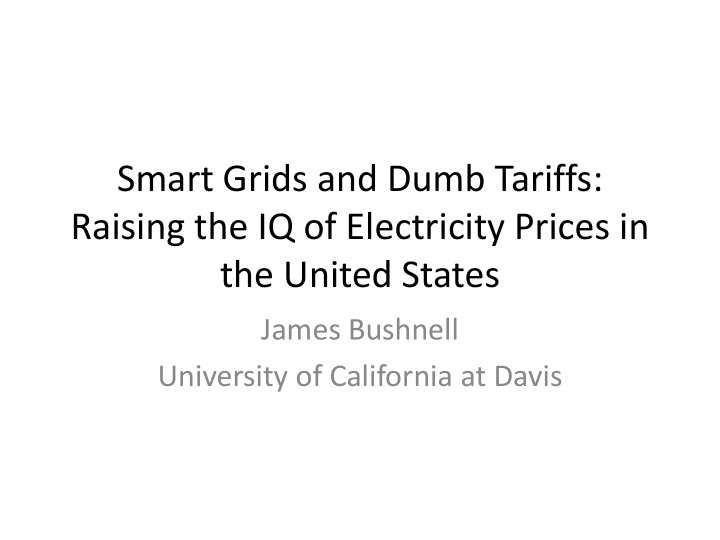 raising the iq of electricity prices in