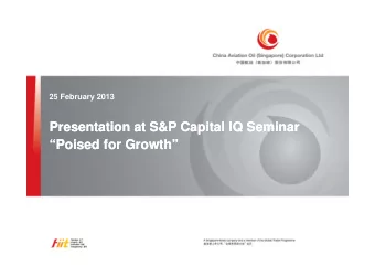 Presentation at  Presentation at S&amp;P  S&amp;P Capital IQ Seminar  Capital IQ Seminar  p