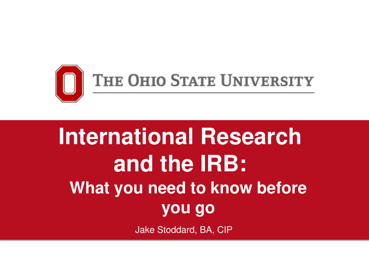international research and the irb