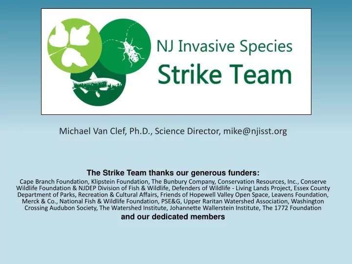 the strike team thanks our generous funders cape branch