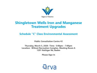 Shingletown Wells Iron and Manganese  Treatment Upgrades  Schedule C Class Environmental