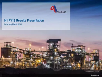 H1 FY19 Results Presentation  February/March 2019  Black Rock  Assore Executive Team  Charles