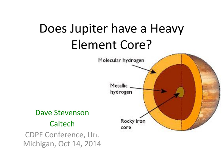 does jupiter have a heavy element core