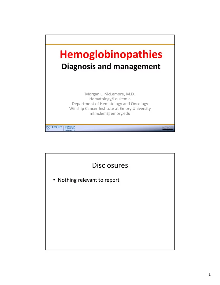 hemoglobinopathies