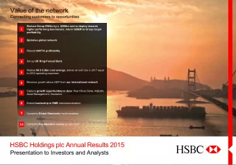 HSBC Holdings plc Annual Results 2015  Presentation to Investors and Analysts  1  Our highlights