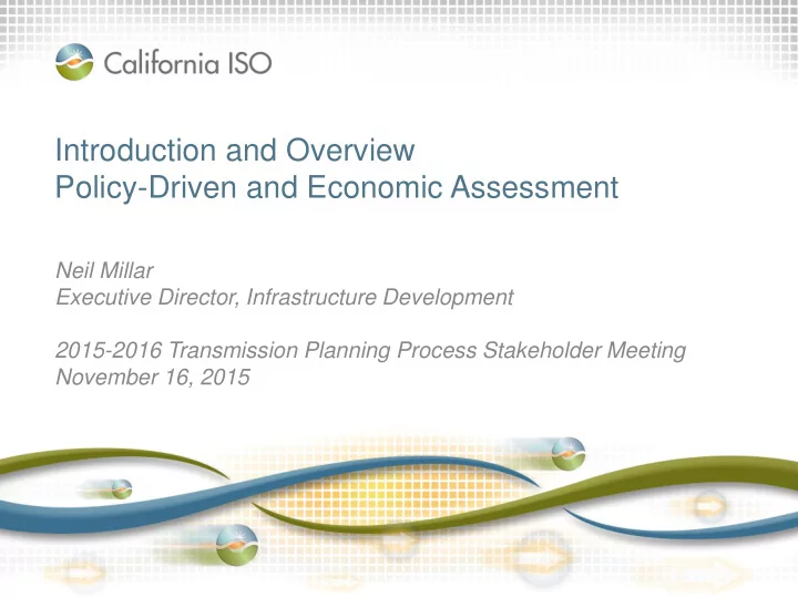 introduction and overview policy driven and economic