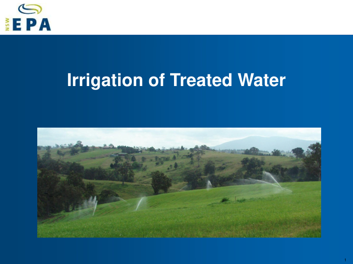 irrigation of treated water